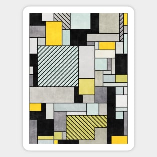 Random Concrete Pattern - Yellow, Blue, Grey Sticker